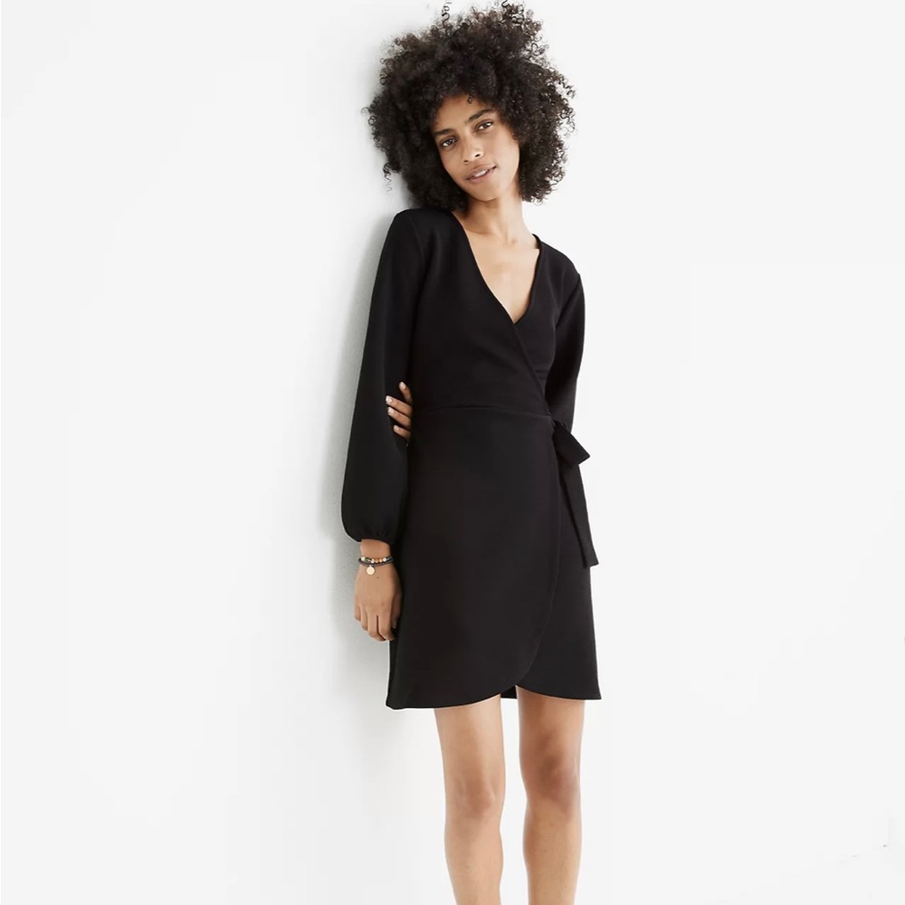 MADEWELL Texture & Thread Long-Sleeve Side-Tie Dress